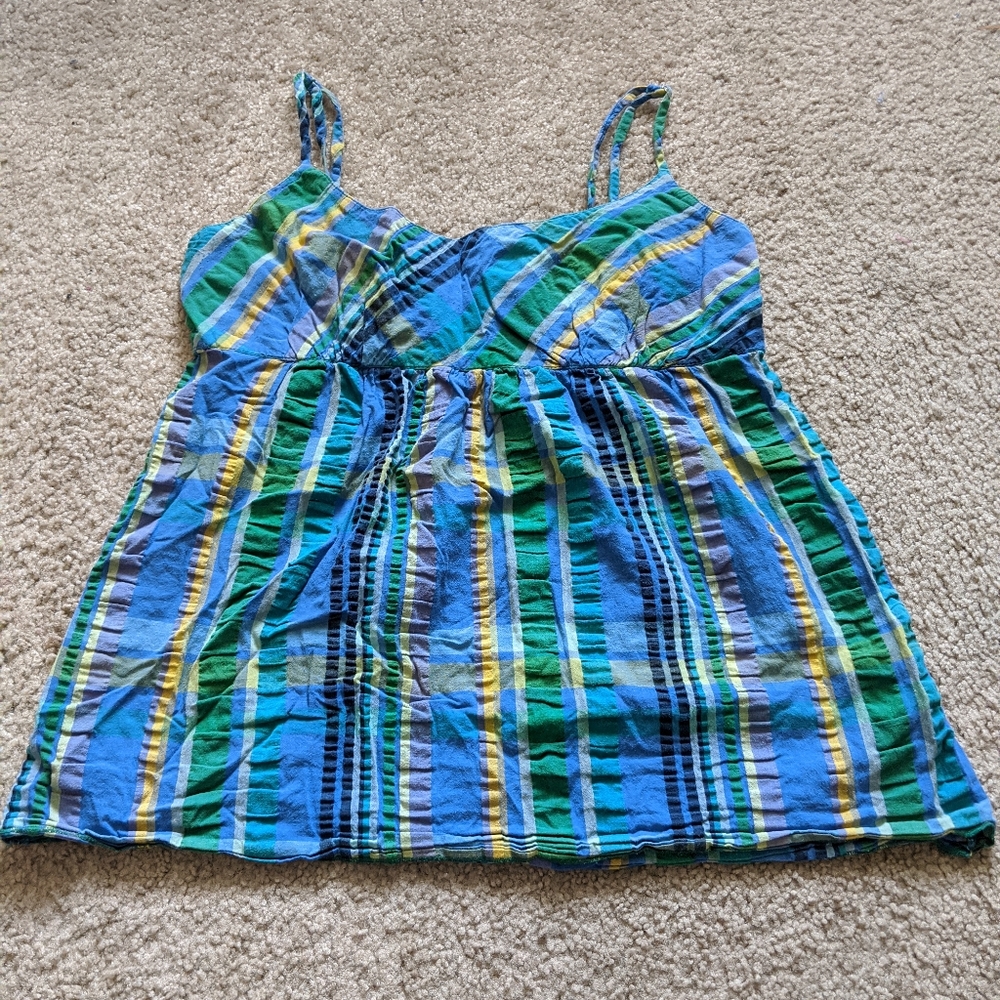 Blue, Green, and Yellow Plaid Kirra Tank